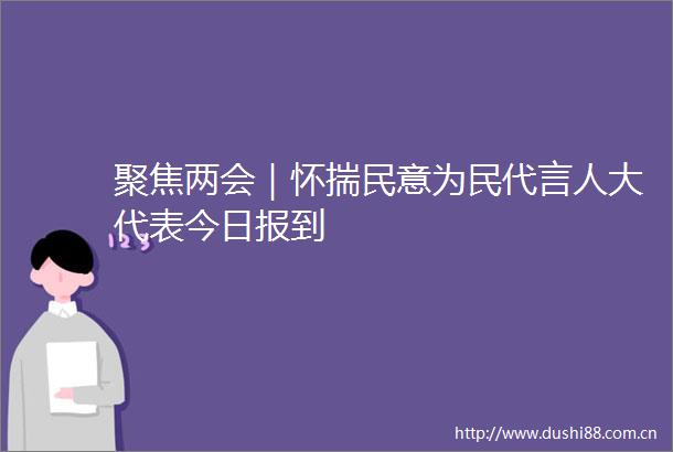 聚焦两会｜怀揣民意为民代言人大代表今日报到