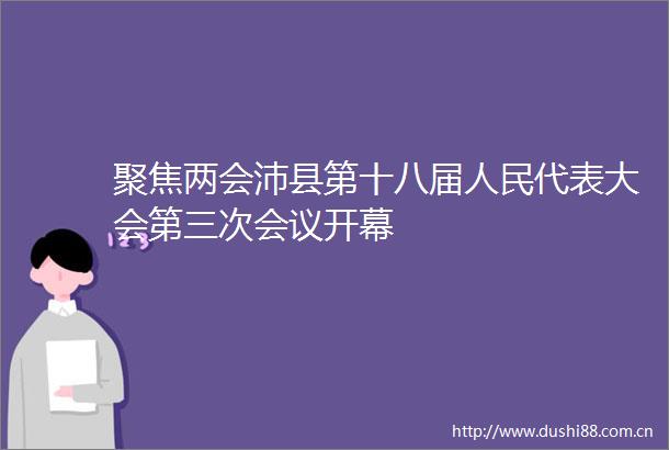 聚焦两会沛县第十八届代表大会第三次会议开幕