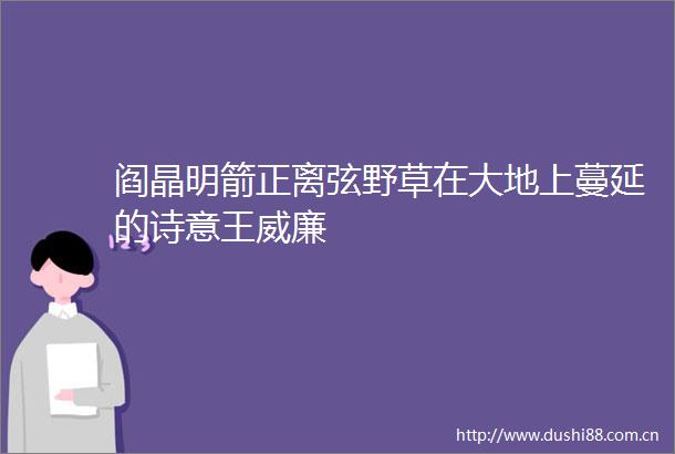 阎晶明箭正离弦野草在大地上蔓延的诗意王威廉