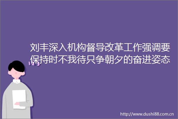 刘丰深入机构督导改革工作强调要保持时不我待只争朝夕的奋进姿态推动股东股权处置工作再提速再提质