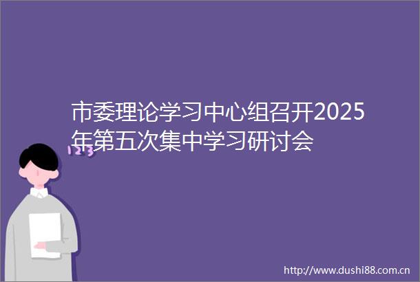 市委理论学习中心组召开2025年第五次集中学习研讨会