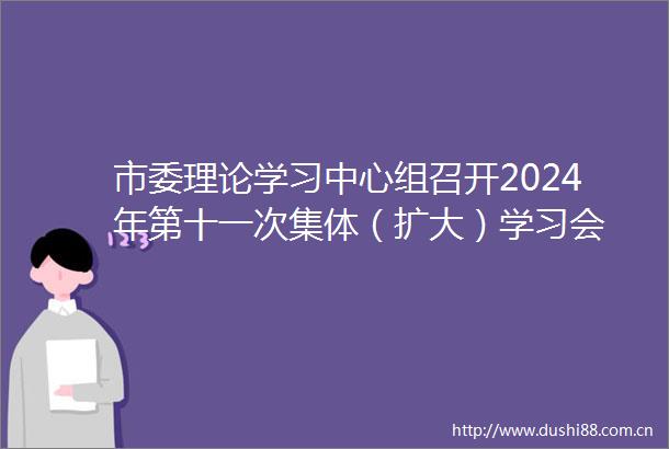 市委理论学习中心组召开2024年第十一次集体（扩大）学习会