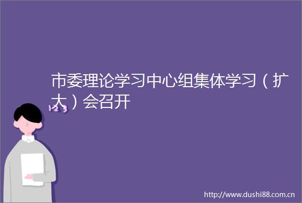 市委理论学习中心组集体学习（扩大）会召开