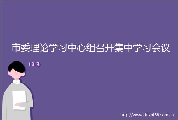 市委理论学习中心组召开集中学习会议