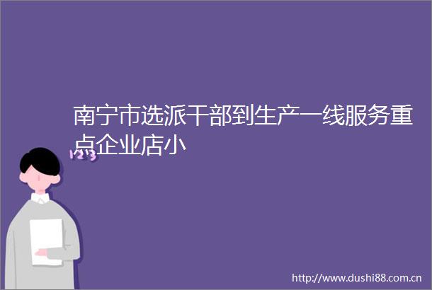 南宁市选派到生产一线服务重点企业店小