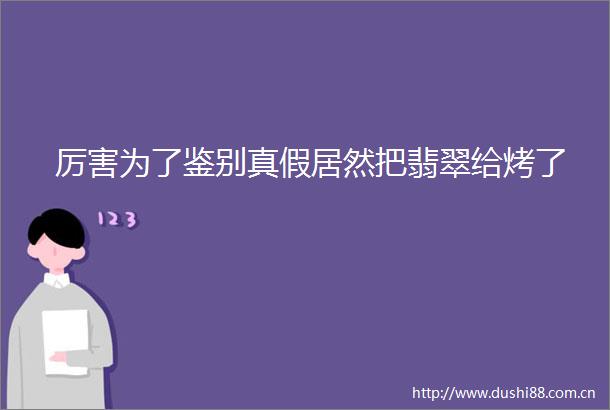 厉害为了鉴别真假居然把翡翠给烤了