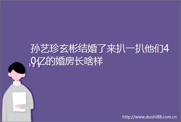 孙艺珍玄彬结婚了来扒一扒他们40亿的婚房长啥样