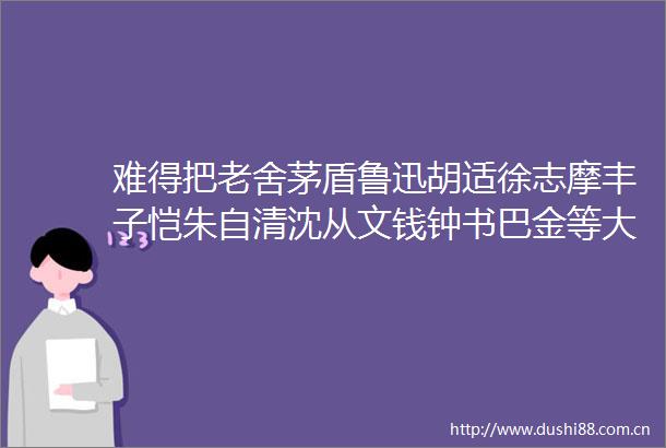 难得把老舍茅盾鲁迅胡适徐志摩丰子恺朱自清沈从文钱钟书巴金等大文人的书法放一起对比很有趣