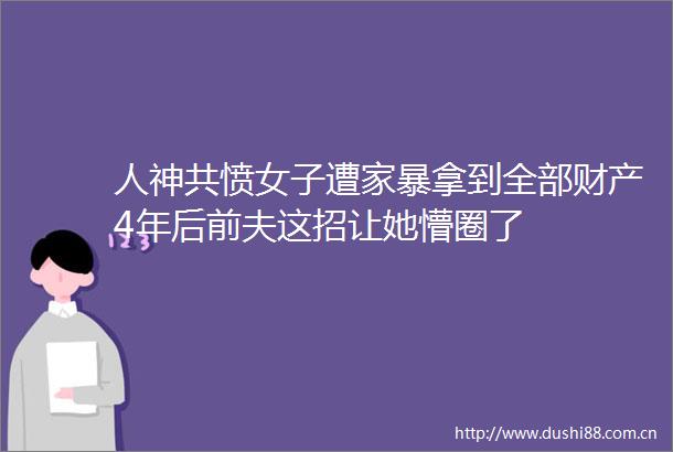 人神共愤女子遭家暴拿到全部财产4年后前夫这招让她懵圈了