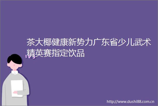 茶大椰健康新势力广东省少儿武术精英赛指定饮品