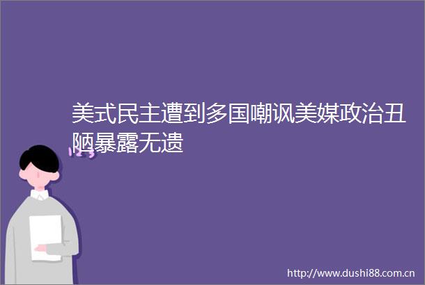美式民主遭到多国嘲讽美媒丑陋无遗
