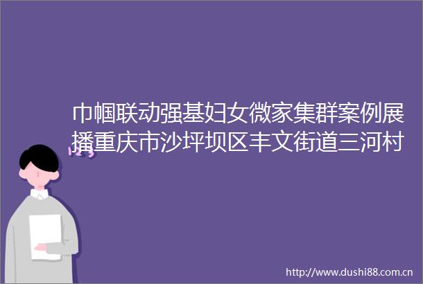 巾帼联动强基妇女微家集群案例展播重庆市沙坪坝区丰文街道三河村乡村旅游妇女微家集群