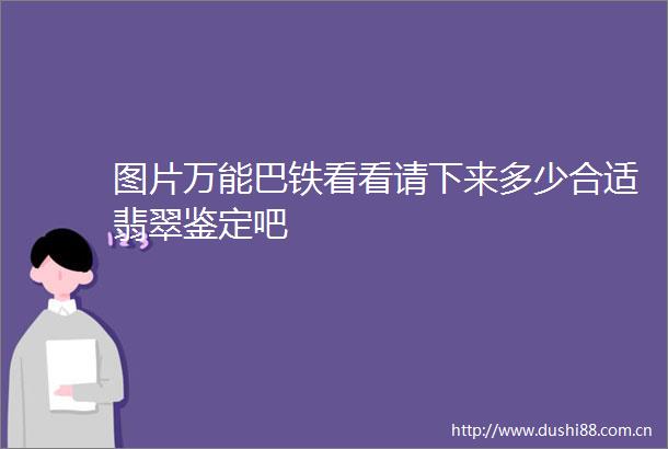 图片万能巴铁看看请下来多少合适翡翠鉴定吧
