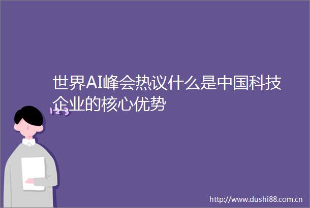 世界AI峰会热议什么是科技企业的核心优势