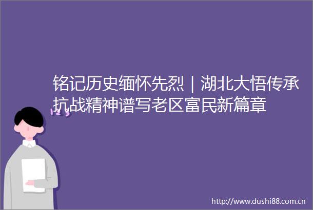 铭记历史缅怀先烈｜湖北大悟传承抗战精神谱写老区富民新篇章