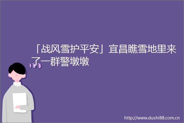 「战风雪护平安」宜昌瞧雪地里来了一群警墩墩