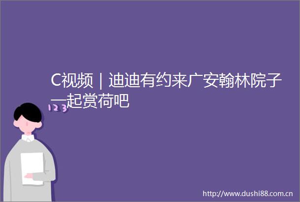 C视频｜迪迪有约来广安翰林院子一起赏荷吧