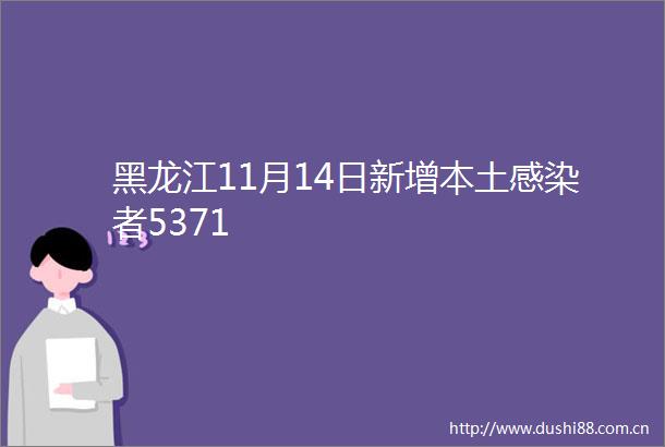 黑龙江11月14日新增本土感染者5371