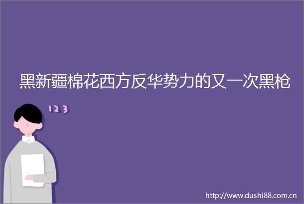 黑新疆棉花西方反华势力的又一次黑