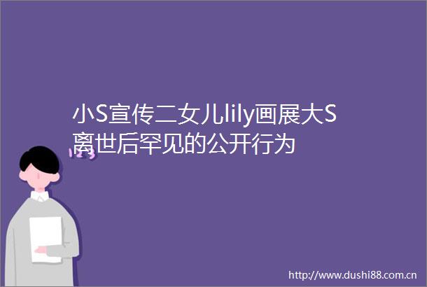 小S宣传二女儿lily画展大S离世后罕见的公开行为