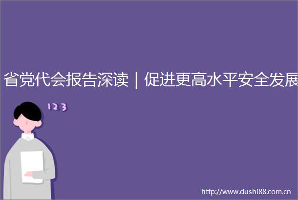 省党代会报告深读｜促进更高水平安全发展