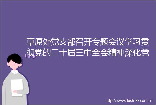 草原处党支部召开专题会议学习贯彻党的二十届三中全会精神深化党纪学习教育