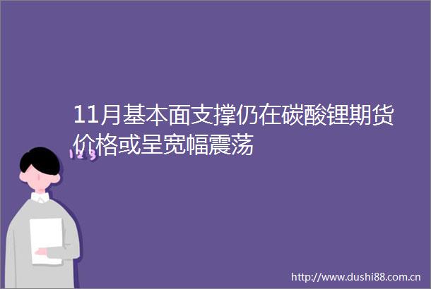 11月基本面支撑仍在碳酸锂期货价格或呈宽幅震荡