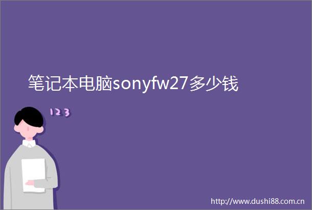 笔记本电脑sonyfw27多少钱