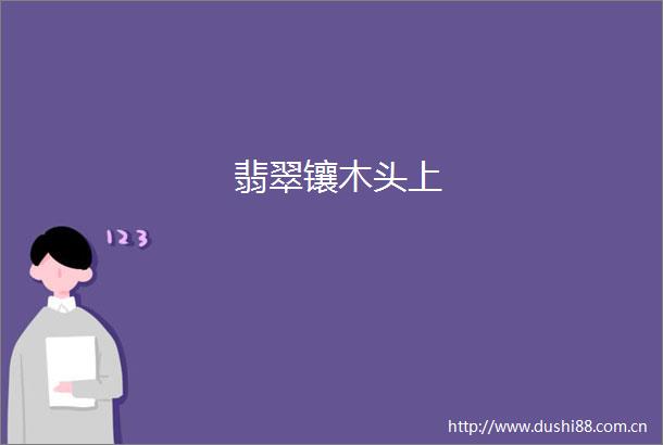 翡翠镶木头上