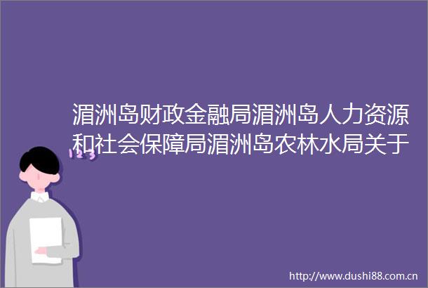 湄洲岛财政金融局湄洲岛人力资源和社会保障局湄洲岛农林水局关于下达2025年市级财政衔接推进乡村振兴有关资金的通知