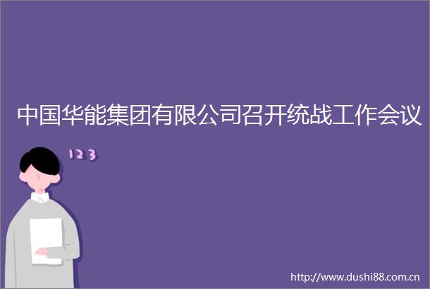 华能集团有限公司召开统战工作会议