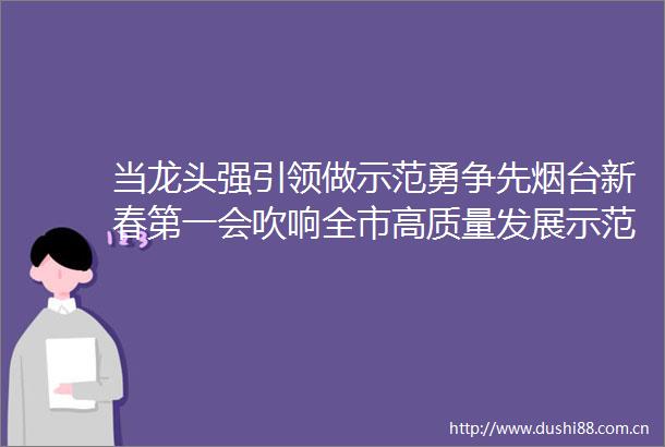 当龙头强引领做示范勇争先烟台新春第一会吹响全市高质量发展示范城市建设冲锋号