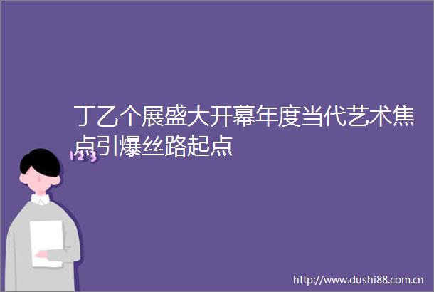丁乙个展盛大开幕年度当代艺术焦点引爆丝路起点