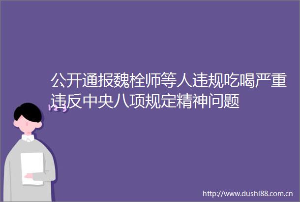 公开通报魏栓师等人吃喝严重违反中央八项规定精神问题