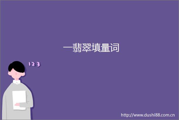 一翡翠填量词
