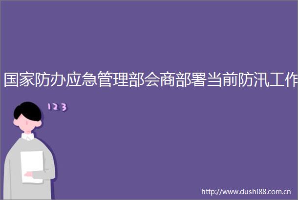 防办应急管理部会商部署当前防汛工作