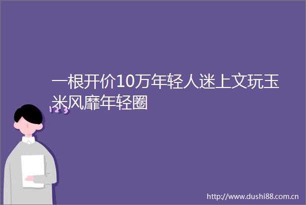 一根开价10万年轻人迷上文玩玉米风靡年轻圈