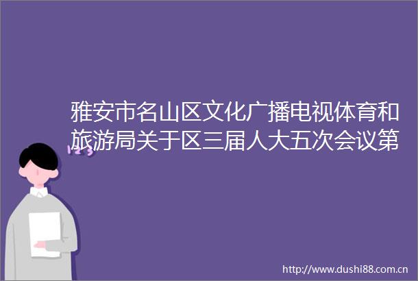 雅安市名山区文化广播电视体育和旅游局关于区三届人大五次会议第40号建议的答复函