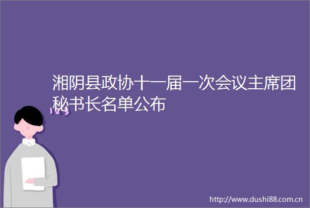 湘阴县政协十一届一次会议团秘书长名单公布