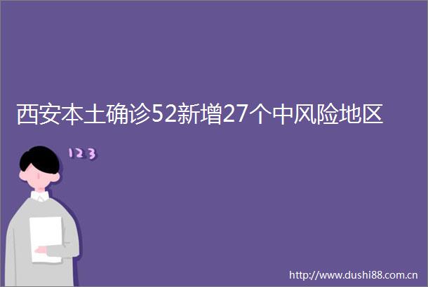 西安本土确诊52新增27个中风险地区