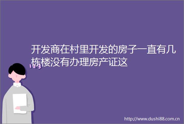 开发商在村里开发的房子一直有几栋楼没有办理房产证这