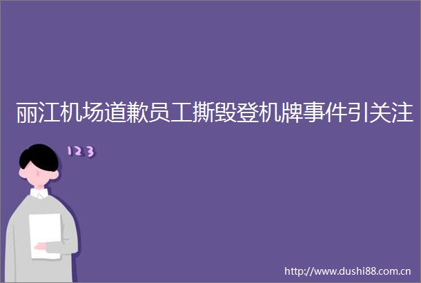 丽江机场道歉员工撕毁登机牌引关注