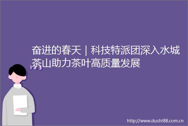 奋进的春天｜科技特派团深入水城茶山助力茶叶高质量发展