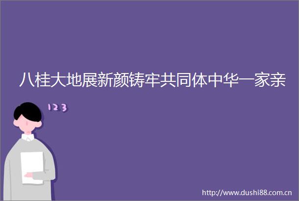 八桂大地展新颜铸牢共同体中华一家亲