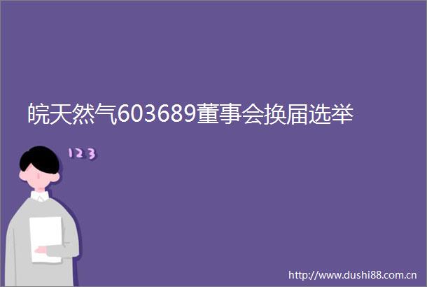 皖天然气603689董事会换届选举