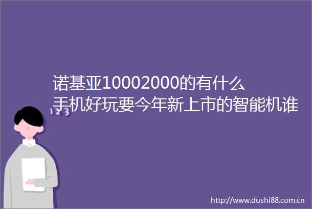 诺基亚10002000的有什么手机好玩要今年新上市的智能机谁能介绍