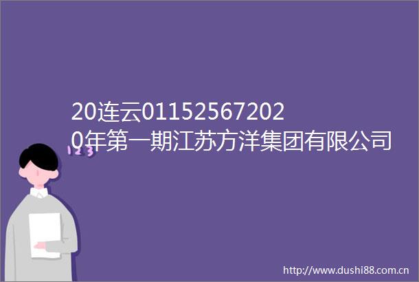 20连云011525672020年第一期江苏方洋集团有限公司城市地下综合管廊建设专项债券2024年跟踪评级报告