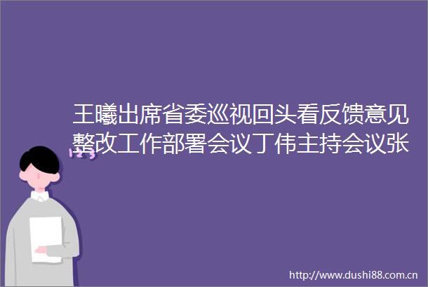 王曦出席省委巡视回头看反馈意见整改工作部署会议丁伟主持会议张淑云刘辰彦闫五一等出席