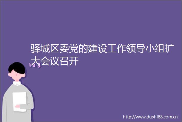 驿城区委党的建设工作小组扩大会议召开