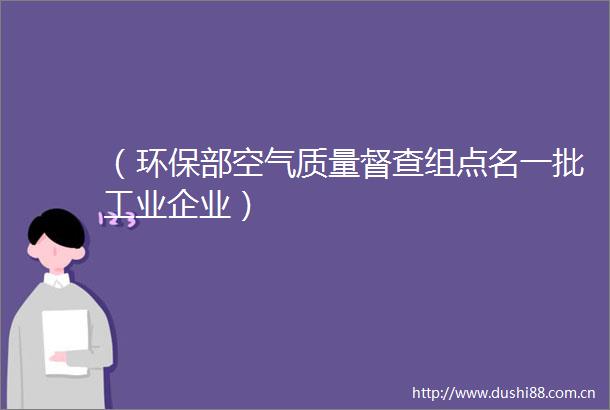 （环保部空气质量督查组点名一批工业企业）